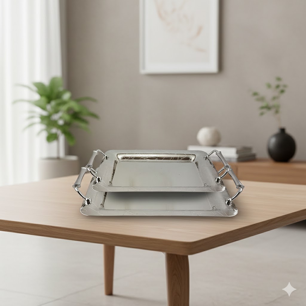 unnamed (11) سینی کروم دو تکه یونیک کد 1611 - Image 1