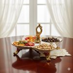 اردور خوری سرامیک طلایی طاووسی بزرگ یونیک کد 1016