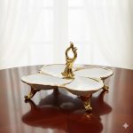 اردور خوری سرامیک طلایی طاووسی بزرگ یونیک کد 1016 - Image 4