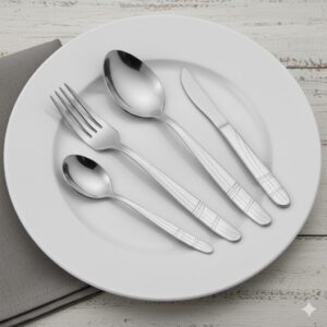 سرویس کیفی 129 پارچه قاشق و چنگال استیل ضخامت 4.5 میل یونیک کد 5708 (خارجی درجه 1) 1 unnamed 15 3