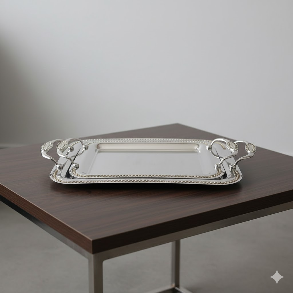 unnamed (3) سینی استیل دو تکه نگین دار یونیک کد 3823 (خارجی درجه 1) - Image 1