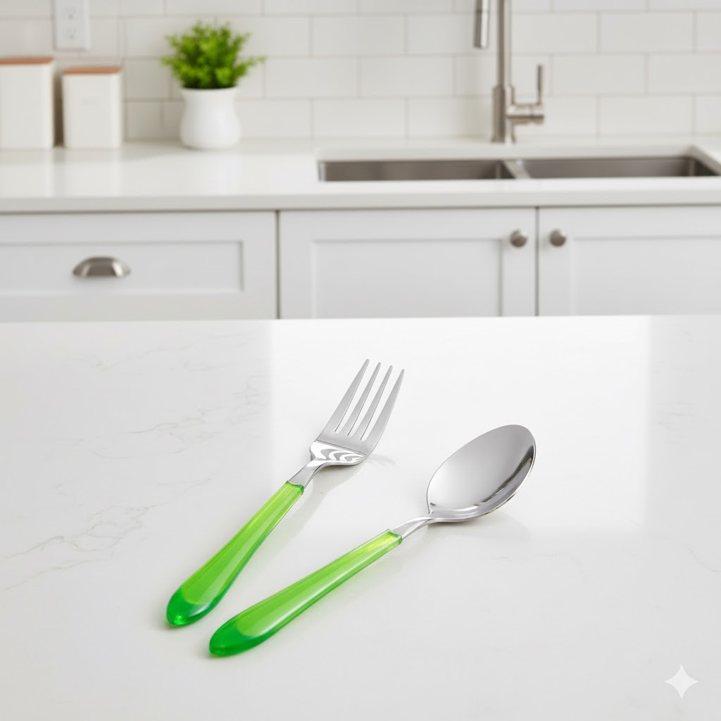 unnamed (32) قاشق و چنگال دسته قلبی 12 پارچه یونیک کد 6335 - Image 1