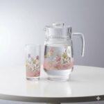 پارچ و لیوان الیز گلدار صورتی لومینارک مدل Elise