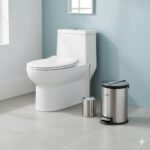 سطل زباله استیل 12 لیتری خارجی همراه فرچه استیل یونیک کد 4320 - Image 2