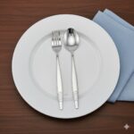 قاشق و چنگال غذاخوری استیل گل زانتیا - Image 2