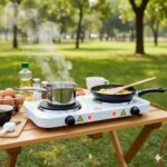 اجاق برقی دو قلو مسافرتی صفحه چدنی