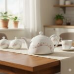 قوری چینی خط دار طلایی دی جی