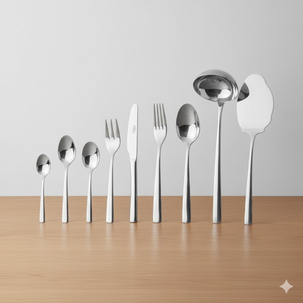 unnamed (69) سرویس 86 پارچه قاشق و چنگال فلورانس ناب استیل - Image 1