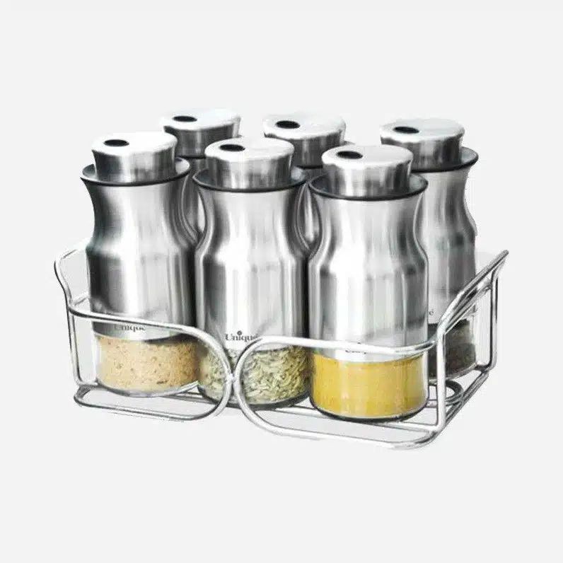 2023 ست ادویه 7 پارچه شاپو پایه استیل یونیک کد 2023 (خارجی درجه1) - Image 5