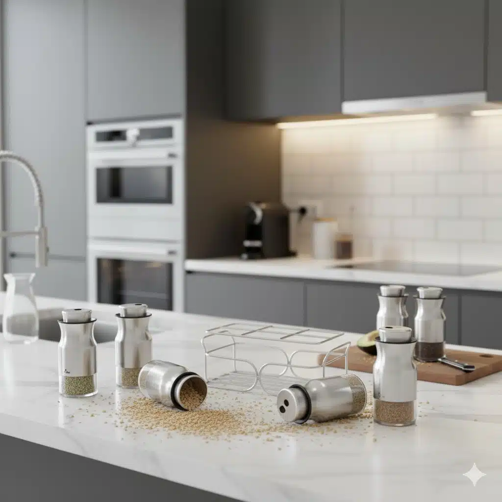 2023-1101 ست ادویه 7 پارچه شاپو پایه استیل یونیک کد 2023 (خارجی درجه1) - Image 2