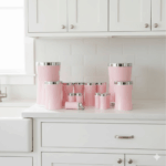 سرویس آشپزخانه 14 پارچه کمر باریک صورتی استیل یونیک 4523 - Image 2