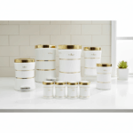 سرویس آشپزخانه 8 پارچه کمر باریک سفید طلایی یونیک کد 4596 - Image 2