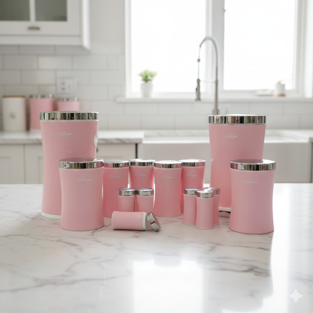 Gemini_Generated_Image_lp5u4alp5u4alp5u سرویس آشپزخانه 14 پارچه کمر باریک صورتی استیل یونیک 4523 - Image 1