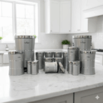 سرویس آشپزخانه 18 پارچه کمر باریک نقره ای یونیک 4591