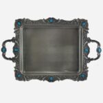 سینی پیوتر متوسط نگین فیروزه یونیک کد 1447 (خارجی ضد زنگ) - Image 4