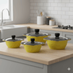 سرویس قابلمه 8 پارچه سرامیکی یونیک کد 8814 (ساخت کره) (خارجی درجه عالی) - Image 2