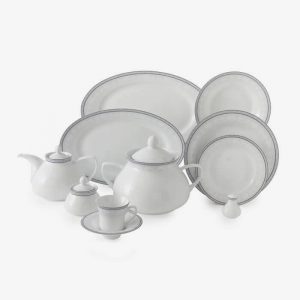 سرویس غذاخوری شهرزاد وایت رز 108 پارچه چینی زرین