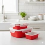 ظروف غذا فریزری سرامیکی مستطیل رنگی یونیک کد 2818 (خارجی دریجه 1) - Image 2