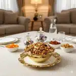 کاسه و بشقاب سرامیک طلایی طاووسی یونیک کد 1048 - Image 2