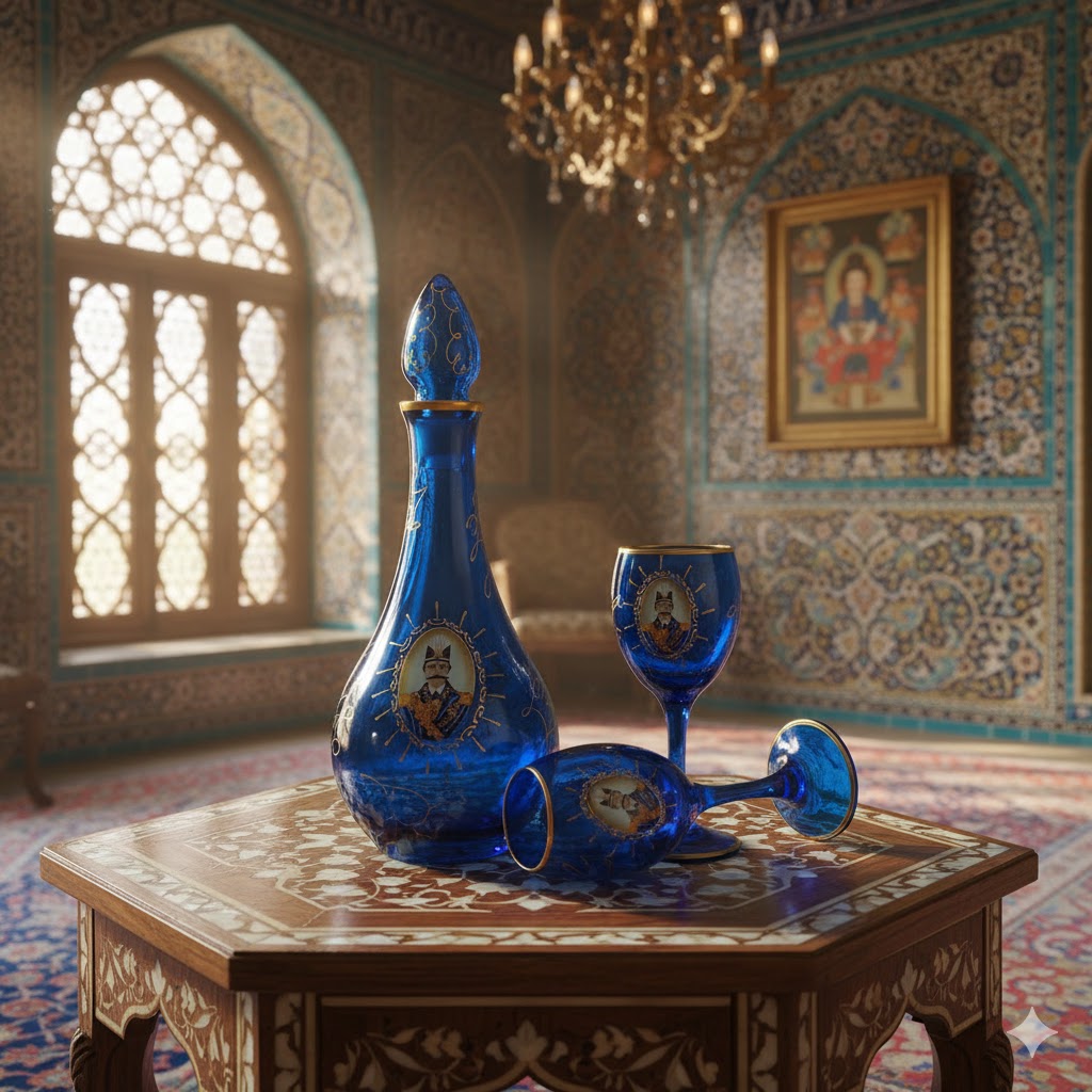 unnamed (2) تنگ و جام عباسی پاشاباغچه بزرگ آبی Symphony Decanter - Image 1