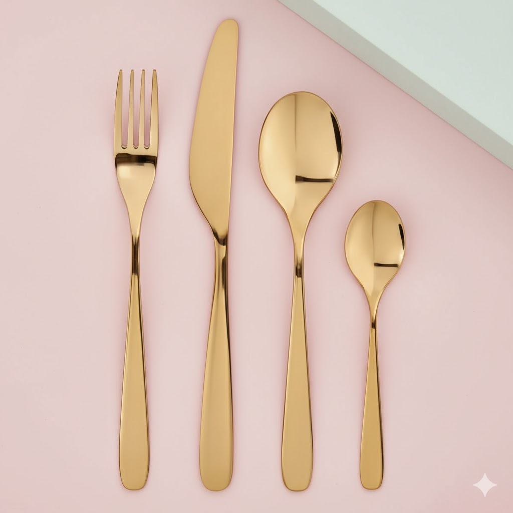 unnamed (39) سرویس قاشق چنگال طلایی ایکیا IKEA-TILLAGD - Image 1