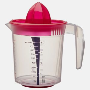 infria jug with lid and citrus squeezer transparent cerise 0566593 pe664720 s5