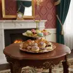 شیرینی خوری سرامیک طلایی یونیک دو طبقه کد 1673 - Image 3