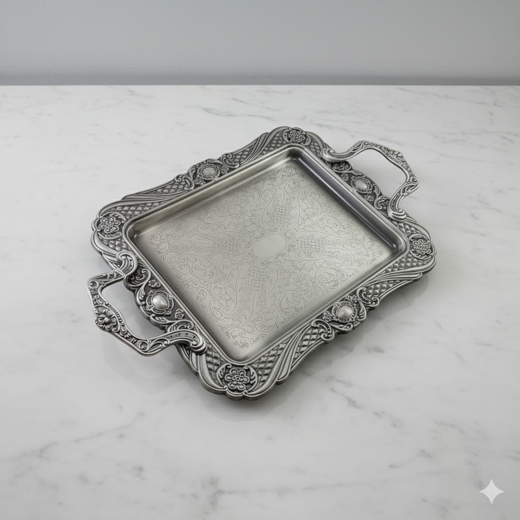 4 سینی نقش دار پیوتر یونیک کد 1525 (خارجی ضد زنگ) - Image 1