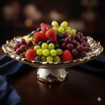 میوه خوری پایه دار طلایی طاووسی سرامیک یونیک کد 1022 - Image 3