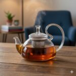 قوری 800 میلی لیتری دسته بغل اشرافی