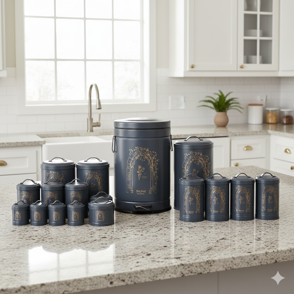 Gemini_Generated_Image_8lzdwi8lzdwi8lzd سرویس آشپزخانه 17 پارچه نیوهوم مدل طاق کسری کد NH13-1303GR - Image 1