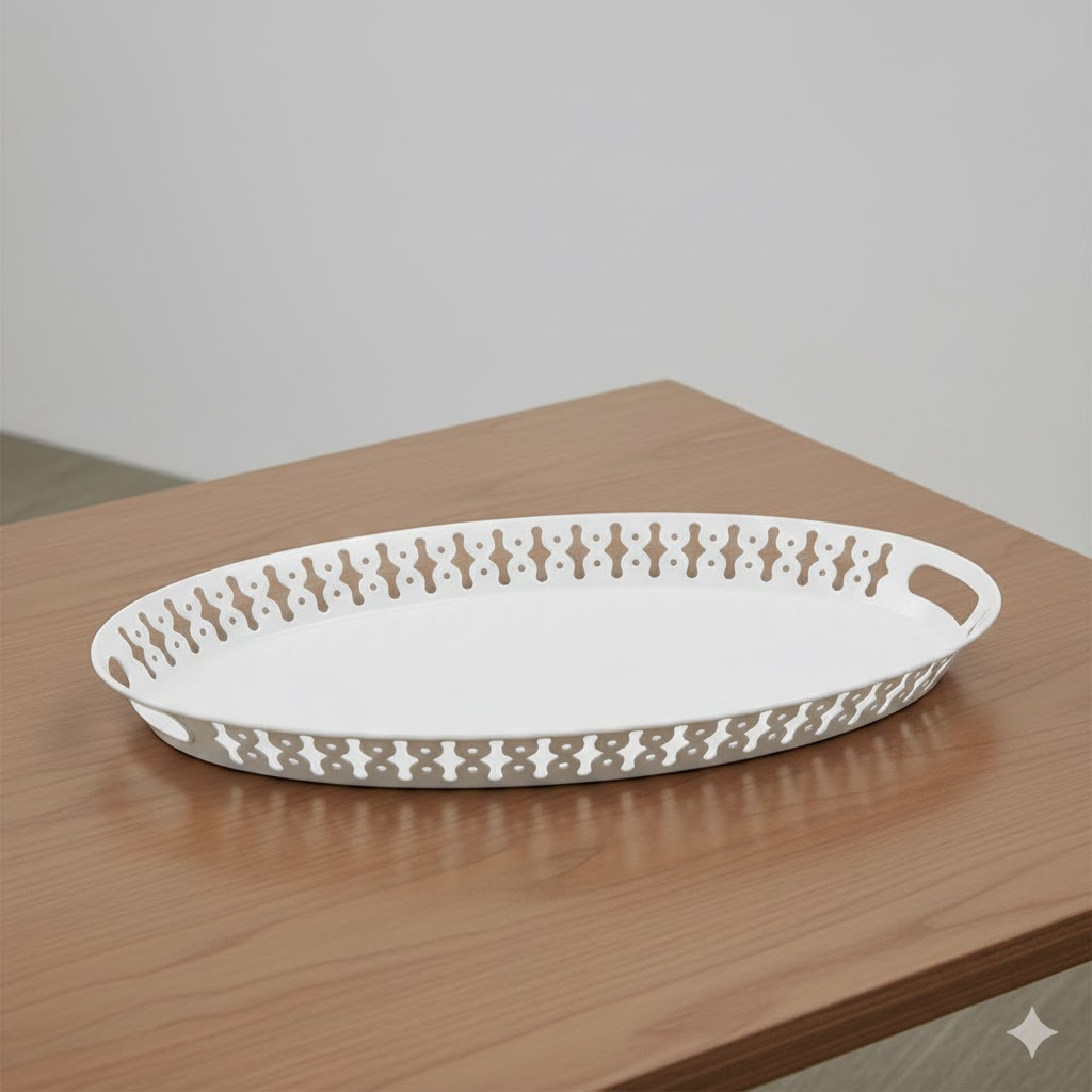 unnamed (11) سینی فلزی سفید ایکیا IKEA-ROMANTISK - Image 1