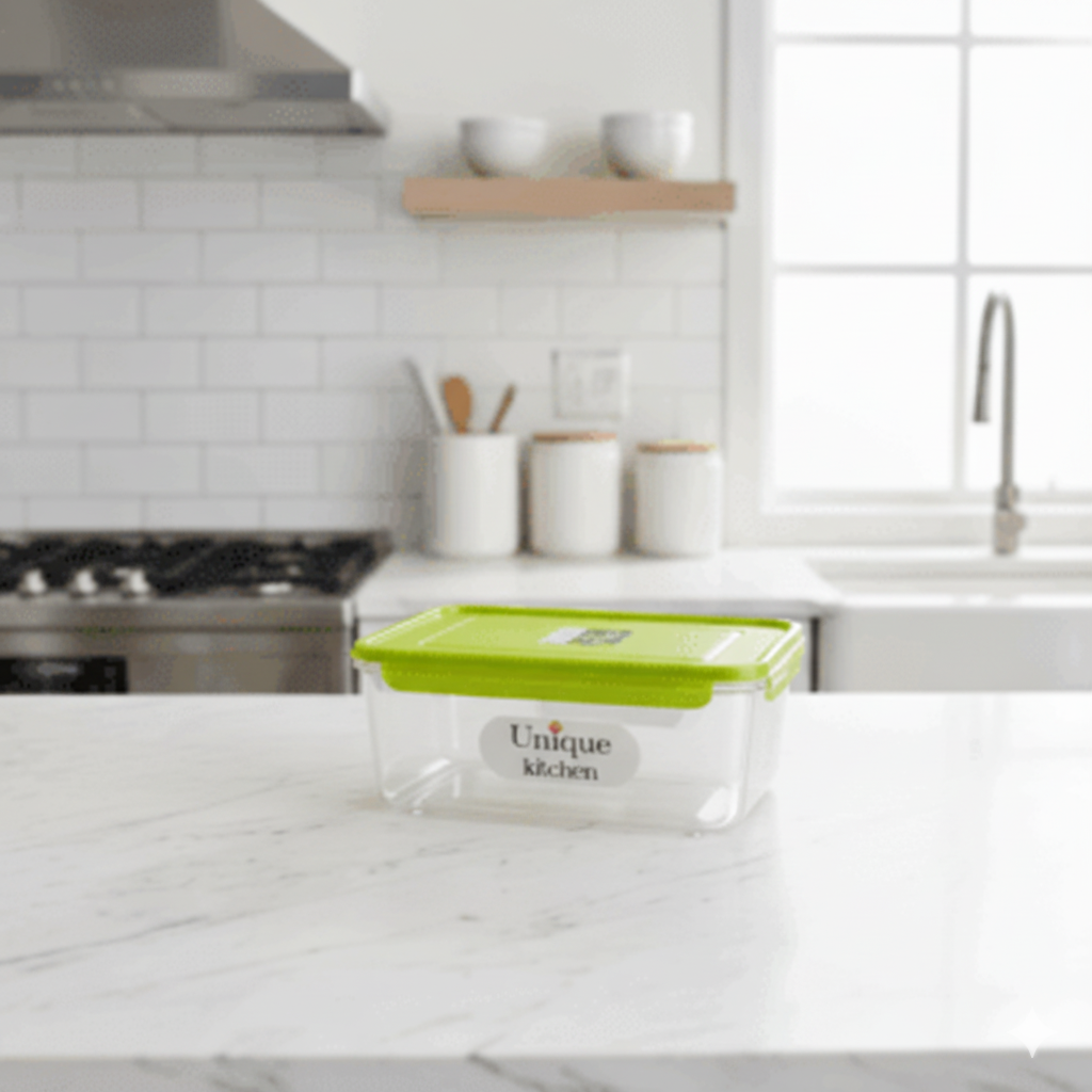 Gemini_Generated_Image_m8064um8064um806 ظرف غذا فریزری مربعی 2.3 لیتر یونیک کد 2855 - Image 1