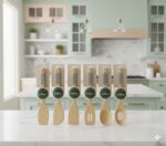 سرویس کفگیر ملاقه چوبی دسته سیلیکون یونیک UN-1110