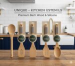 سرویس کفگیر ملاقه چوبی دسته سیلیکون یونیک UN-1110 - Image 2