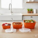 ظروف غذا فریزری 3 سایز سرامیکی مربع رنگی یونیک کد 2850 (خارجی دریجه 1) - Image 2