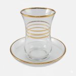 استکان و نعلبکی سه خط طلا خارجی - Image 3