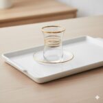 استکان و نعلبکی سه خط طلا خارجی