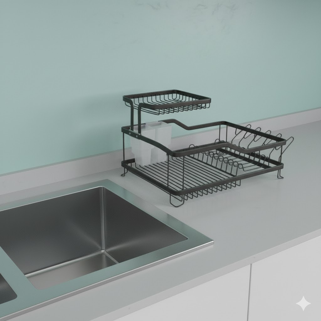 unnamed (27) جاظرفی دو طبقه آلومینیوم مشکی یونیک کد 2652 - Image 1