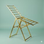 بند رخت آلومینیوم دو بال طلایی نیوهوم مدل 1015G