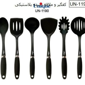 کفگیر ملاقه چوبی دسته پلاستیک یونیک UN-1190