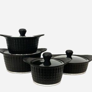 سرویس قابلمه 8 پارچه نگینی چدن مشکی یونیک 8200