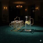 ست پارچ و لیوان پیرکس مدل استوانه طلایی کد 5177 - Image 2