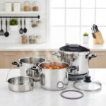 زودپز دوقلو 5 و 7 لیتر استیل طرح یونیک - Image 3