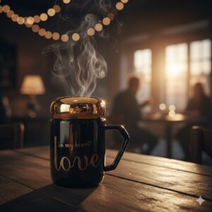 ماگ سرامیکی درب طلایی مدل لاو LOVE 1 unnamed 31