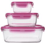 ظرف نگهدارنده فریزری مستطیل لومینارک صورتی مجموعه سه عددی - Image 3