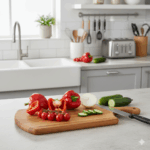 تخته برش سرو و گوشت چوبی دسته دار سایز کوچک - Image 2