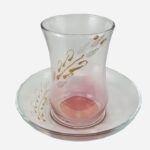 استکان نعلبکی ساده شکری شرابی ترک - Image 3