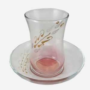 استکان نعلبکی ساده شکری شرابی ترک