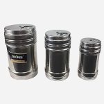 ست جای ادویه نمک فلفل پاش استیل (3 تایی) - Image 3